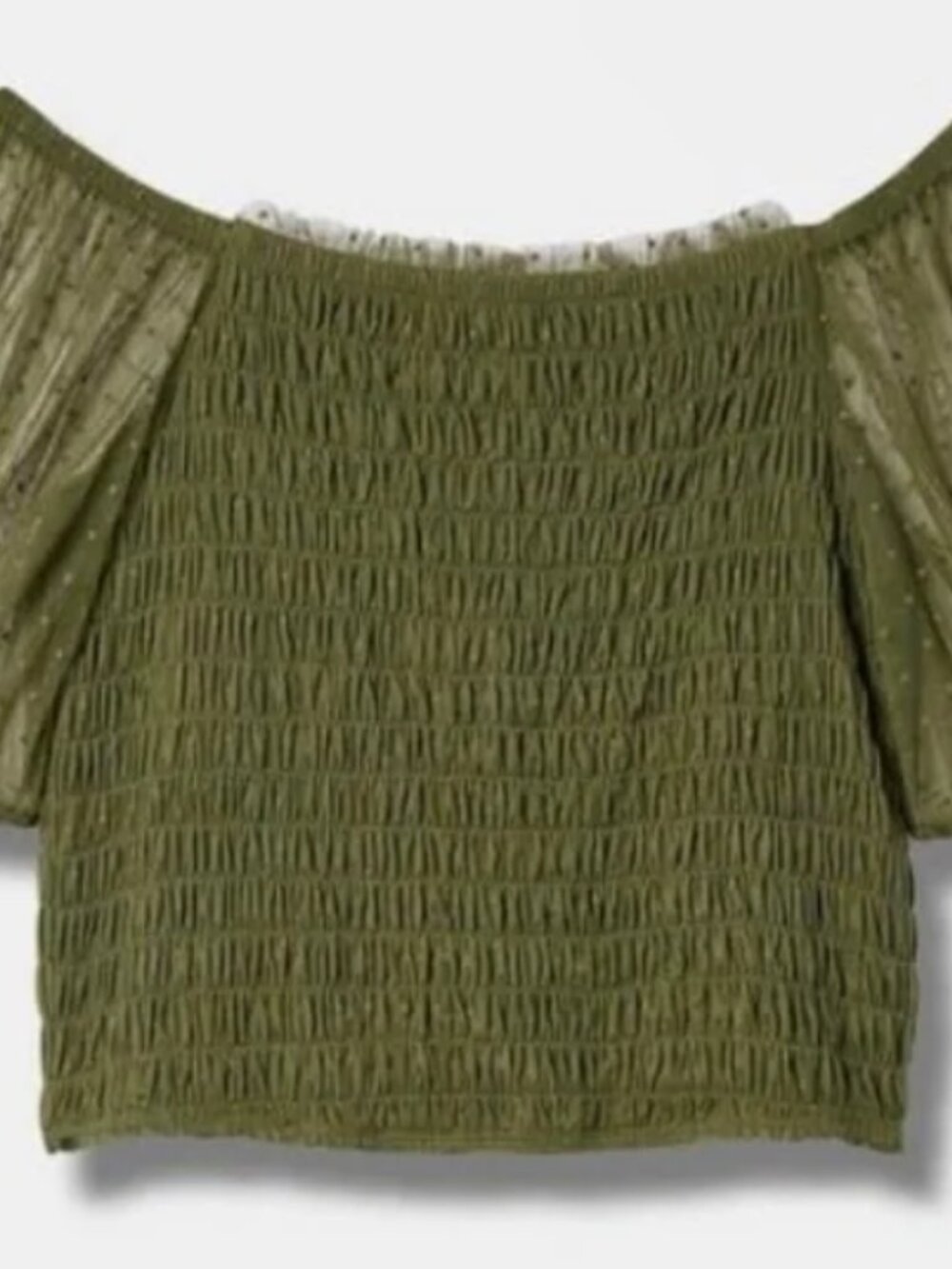 Torrid NWT Dot Mesh Square Neck Smocked Crop Top – Plus Size 2X